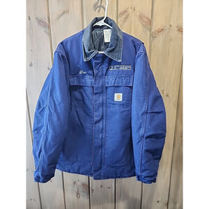 VTG, '93 Carhartt Jacket CQ182 Arctic Quilted,SZ46, UNION MADE, navy Blue,EUC
